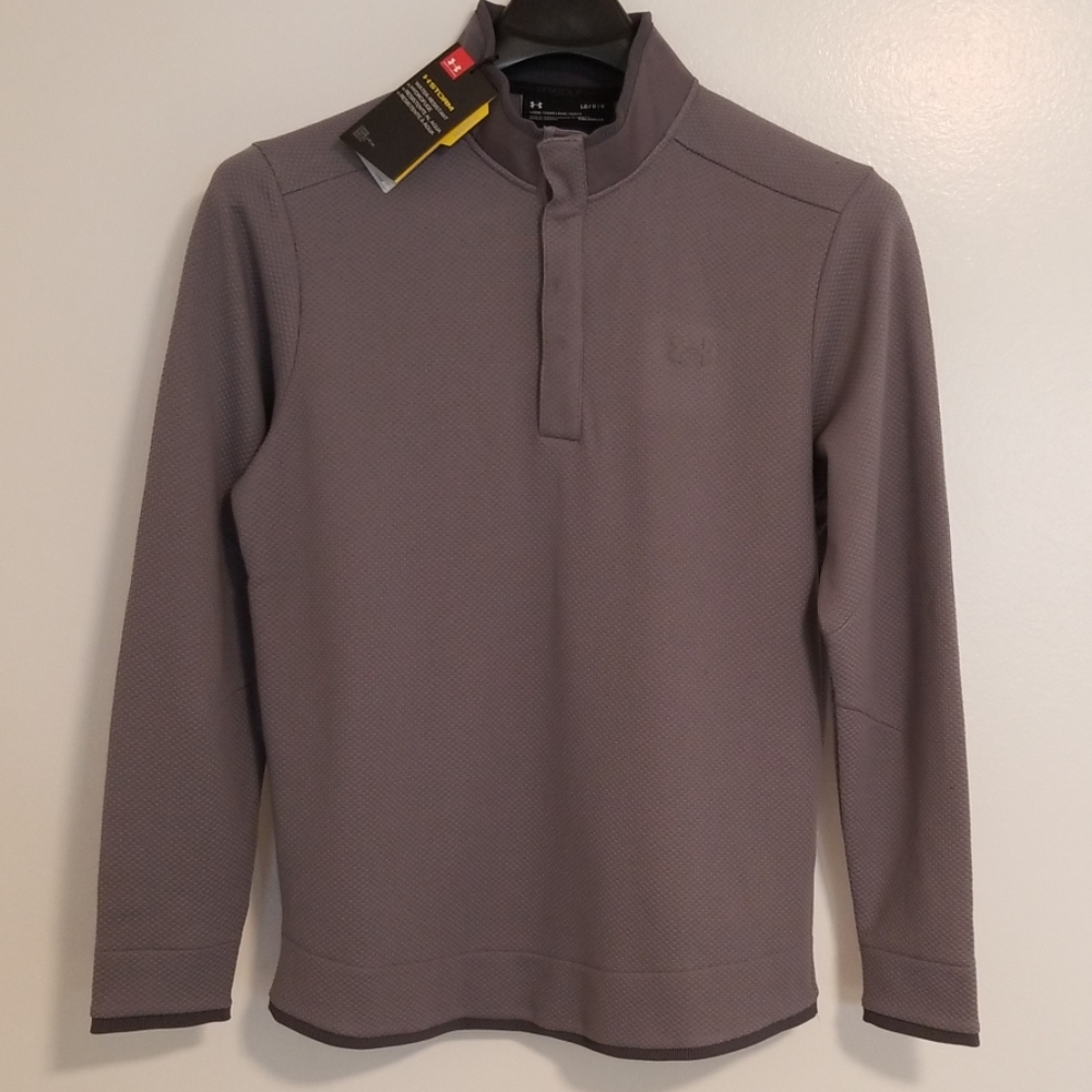 NWT UNDER ARMOUR Mens SweaterFleece Snap Mock LG.